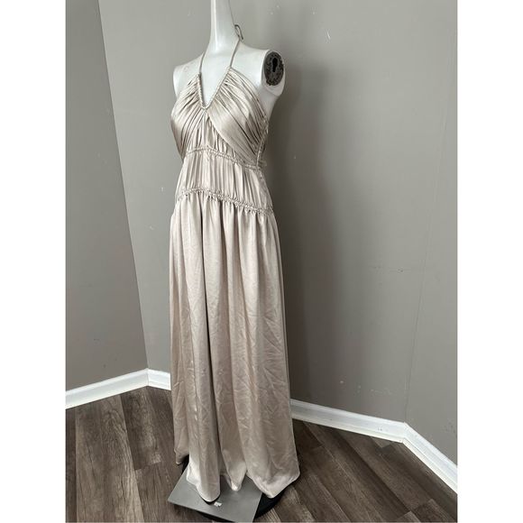 JONATHAN SIMKHAI Clementine Open Back Halter Gown - Picture 7 of 11